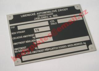 Liaz - Výrobní štítek