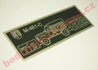 Aro M-461-C - Štítek nákladu