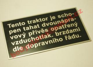 Zetor 25 A/K - Štítek textový