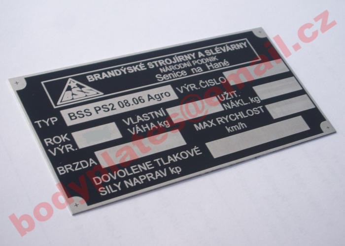 BSS Senice na Hané BSS PS2 08.06 Agro - Výrobní štítek